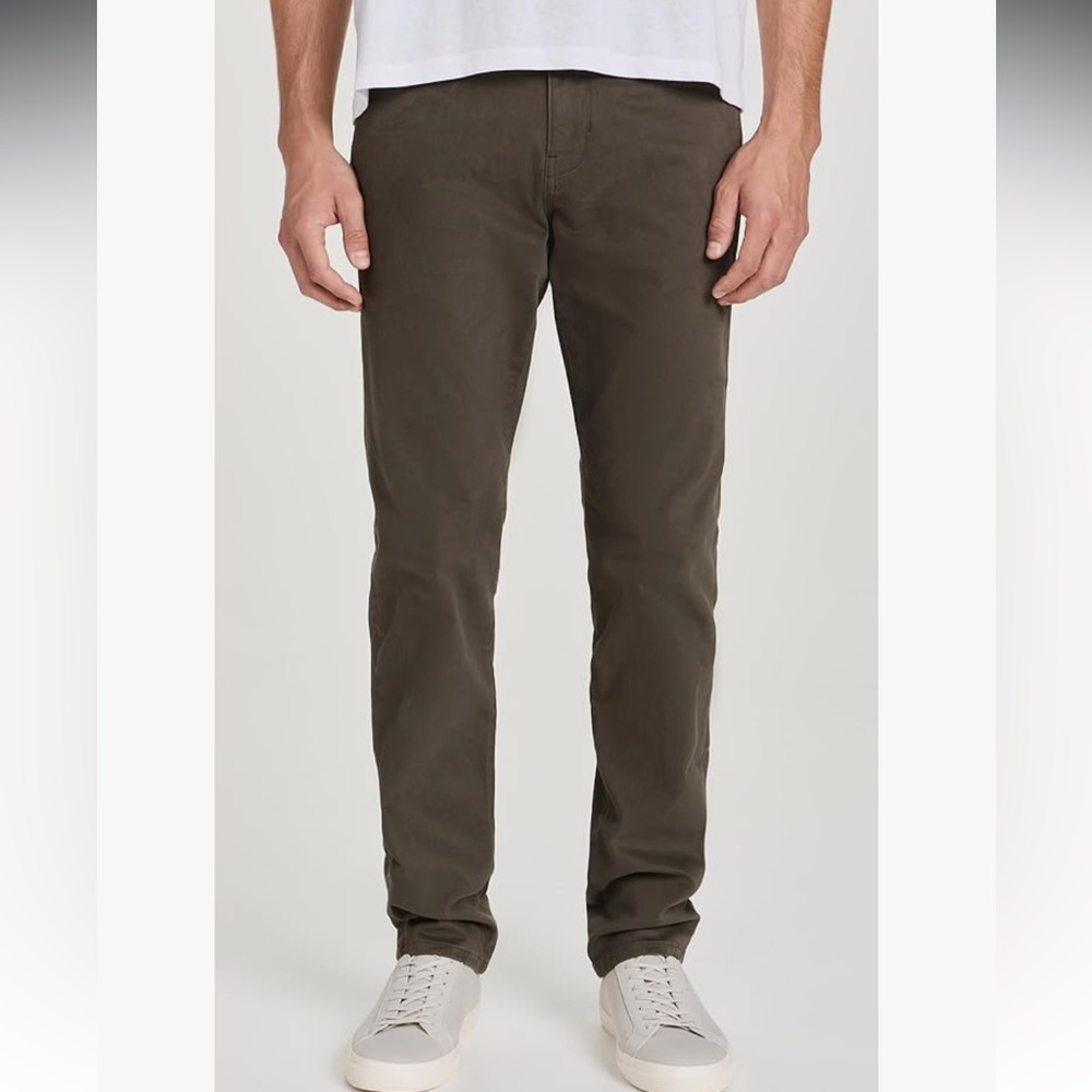 Vince Men’s Dylan Slim Fit 5 Pocket Pants 28 Frog Dark Olive Green Brown
